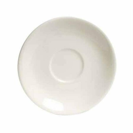 TUXTON CHINA Reno 5 in. Wide Rim Demitasse Saucer - White Porcelain - 3 Dozen TRE-036